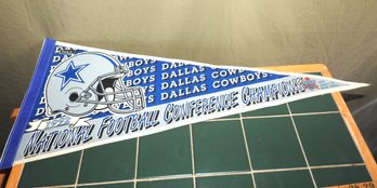 1992 Dallas Cowboys Conference Champions Felt Football Banner