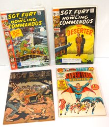 Vintage Comic Book Lot Superman Man & More Bagged & Boarded