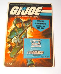 1982 Hasbro GI JOE Official Commando Medal & Bar Pin Sealed In A Unpunched Package