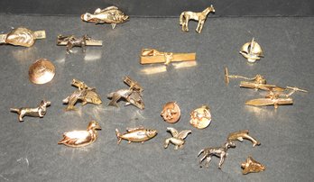 Estate Found Tie Clips Pins & Cuff Links Lot