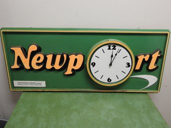 Vintage 36 Inch Double Sided Newport Cigarettes Advertising Clock Plastic Sign