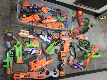 Massive Lot Of Large NERF Gun Toys, Crossbows, Pistols, Shotguns Etc