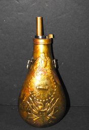 Brass Ornate Gun Powder Flask