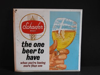 1950s Metal Schaefer Beer Advertising Sign 16 X 16 Inches
