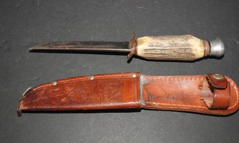 1940s RJ Richter German Stag Handle Hunting Knife