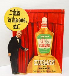 Early Cardboard Pinaud Barber After Shave Lotion Advertising Standee