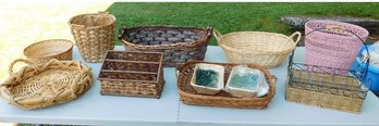 An Assortment Of Useful Baskets And Containers, 11 In Total