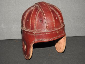 Old Small Leather Football Helmet For Life Size Baby Doll