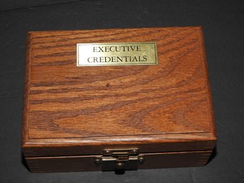 Vintage Executive Credentials Balls In Wooden Box Novelty Item