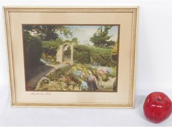 A Hand Colored Print - The Garden Gate - Much Like Sawyer, Nutting Or Davidson