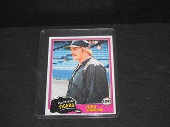 1981 Topps HOFer Kirk Gibson ROOKIE Card Writing Is On Sleeve Not Card