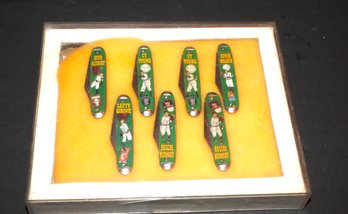 Lot Of Vintage Novelty 6 Inch Baseball Folding Knife Display Included