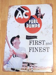 Metal Retro AC Fuel Pumps Advertising Sign 8x12 Great For Man Cave