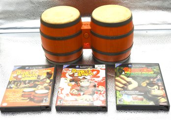 RARE Lot Of Nintendo Cube Video Games Donkey Kong Games & Bongos