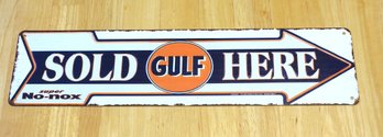 18 Inch Metal Retro Gulf Fuel Advertising Sign Great For Man Cave