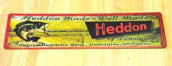 18 Inch Metal Retro Heddon Fishing Lures Advertising Sign