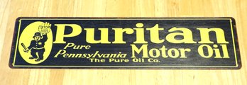 18 Inch Metal Retro Puritan Oil Advertising Sign Great For Man Cave