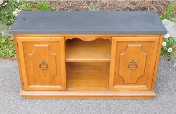 A Mid Century Slate Top Console Cabinet