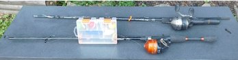 Two Nice Graphite Rod Fishing Poles With Reels, Zebco & R2