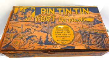1955 Marx Rin Tin Tin Fort Apache Play Set In Original Box