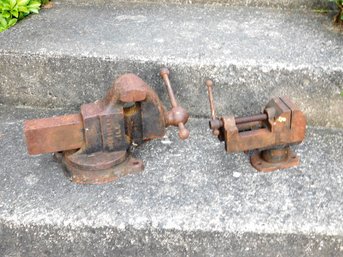 Two Antique Workshop Vices - Rock Island No. 72, And Yankee No. 1993