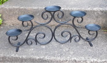 A Large Wrought Metal Partylite Pillar Candle Stand