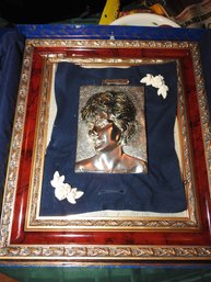 Made In Italy Beautifully Framed Princess Di Plaque Marked 925 Silver