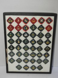 Lot Of Vintage Boy Scout Patches From England Comes In The Glass Top Showcase