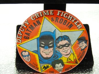 Large 1966 Batman & Robin Comic Pin