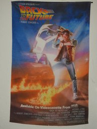 RARE 1986 Back To The Future Silk Movie Promotional Banner 24 X 36