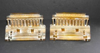 Old Cast Iron Bradley Hubbard Lincoln Memorial Bookends