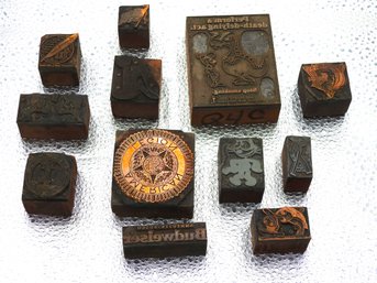 Very Old Wooden Advertising Ink Stamps