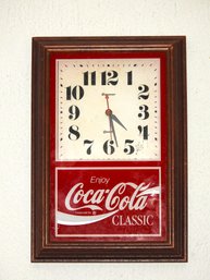 WORKING Vintage Wooden Coca Cola Wall Clock