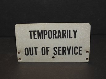 RARE Bell System Out Of Service Pay Phone Topper Metal Sign