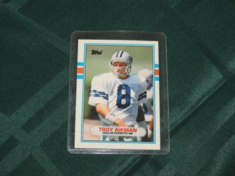 1989 Topps Dallas Cowboys Troy Aikman ROOKIE CARD Sharp Corners