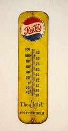 Large 1955 WORKING Pepsi Cola Metal Thermometer