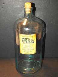 Circa 1930s BLUE Glass Witch Hazel 1 Gallon Bottle New Haven Ct Wooster St.