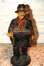 1940s 18 Inch Alfonso The Organ Grinder Chalk Statue