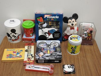 Huge Lot Of Mickey Mouse Items Cookie Jar Pez Pens & More