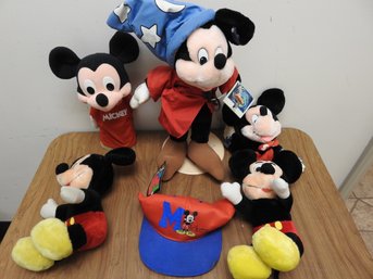 Huge Lot Of Mickey Mouse Plush Toys & Hat