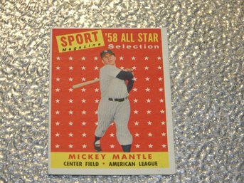 1958 Topps Mickey Mantle Baseball Card
