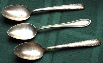 Lot Of 3 Old Sterling Silver Spoons