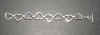 Ladies Sterling Silver Heart Bracelet