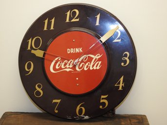 1960s 70s Metal Coca Cola Advertising Clock