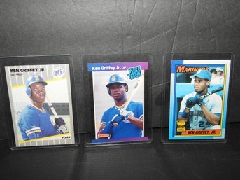 Lot Of 3 HOFer Ken Griffey Jr ROOKIE Baseball Cards