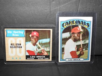 Lot Of 1970s HOFer Lou Brock Baseball Cards
