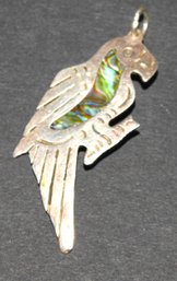 Mexican Silver & Stone Parrot Pendant