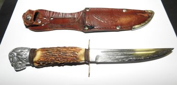 WW2 Stag Lion Head Fixed Blade Fighting Knife