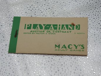 Old Play A Hand Macys Adult Card Game Unique Ephemera