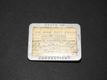 Old Connecticut Fishing License